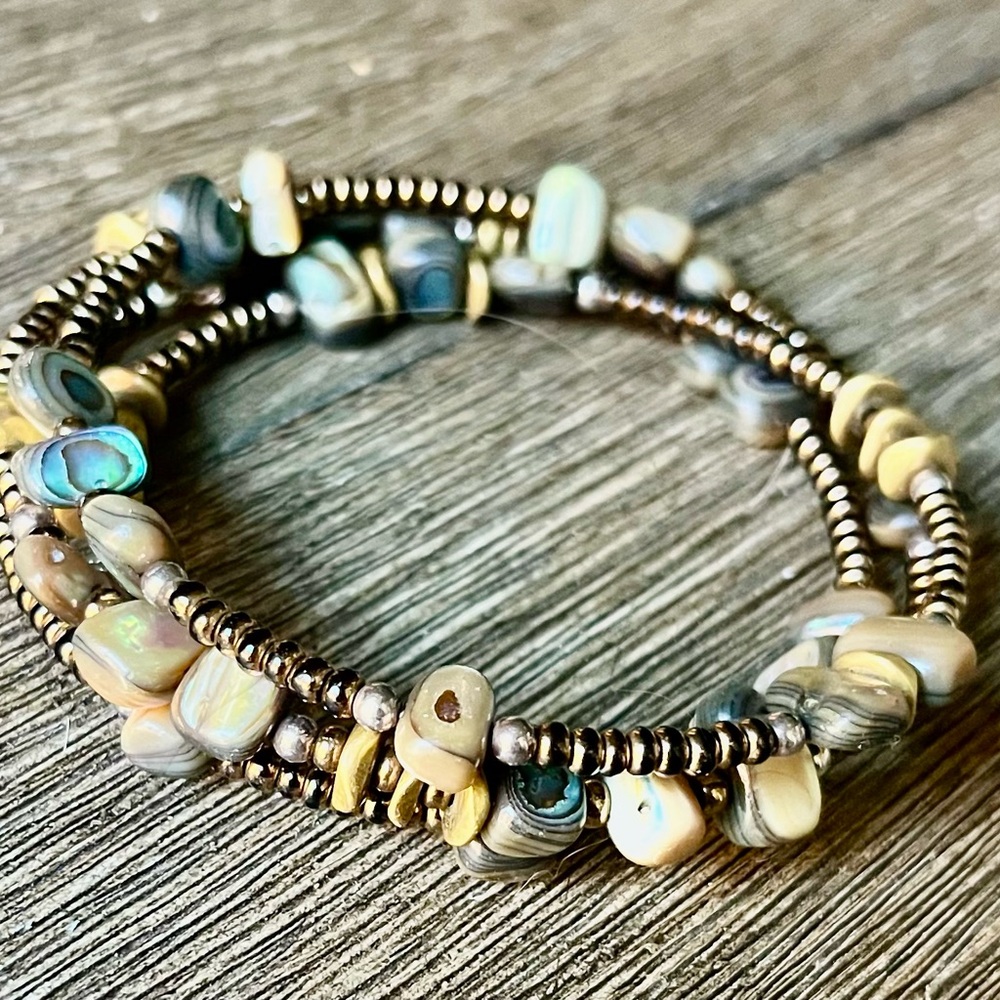 🍀Retired. NLA! Silpada B1706 Wrap Earthy Tones Beaded Bracelet 🍀